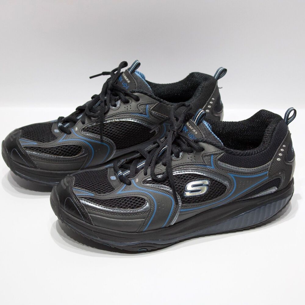 Skechers Shape Ups Black Blue Toning Shoes Sneakers Women Size 10 - Minimal Wear